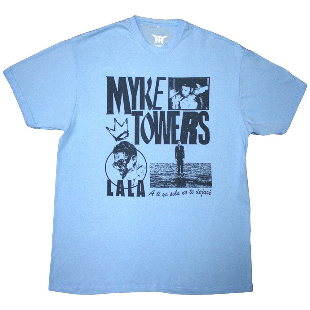 Myke Towers - Lala Crown Heren T-shirt - Blauw